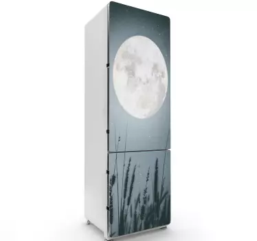 Adesivo per frigo scena d'erba al chiaro di luna - TenStickers