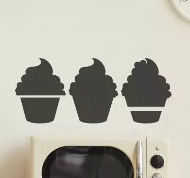 Adesivo per frigo silhouette di cupcake - TenStickers