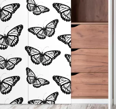 Adesivo per frigo simbolo farfalla elegante - TenStickers