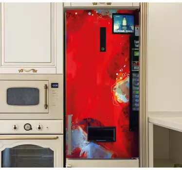 Adesivo per frigo splash rosso astratto - TenStickers