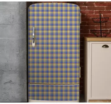 Adesivo per frigo stampa plaid - TenStickers
