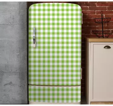 Adesivo per frigo stampa vichy verde - TenStickers
