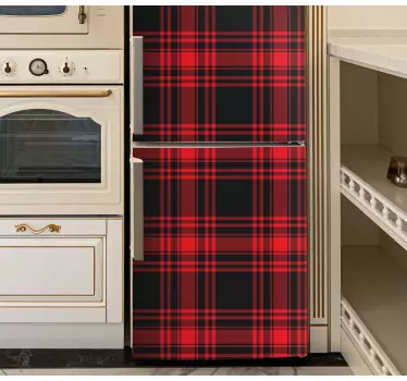Adesivo per frigo strato di plaid - TenStickers