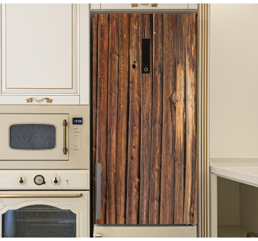 Adesivo per frigo superficie legno invecchiato - TenStickers
