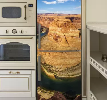 Adesivo per frigo vista sul fiume canyon - TenStickers