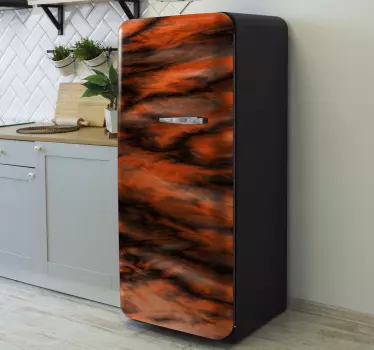 Adesivo per frigo vortici arancioni astratti - TenStickers
