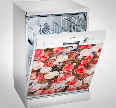 Adesivo per lavastoviglie fiori - TenStickers