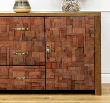 Adesivo per mobile Mattoni rustici in legno irregolare - TenStickers