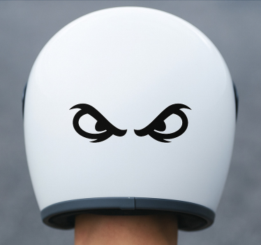 Adesivo per moto adesivo casco occhi arrabbiati - TenStickers