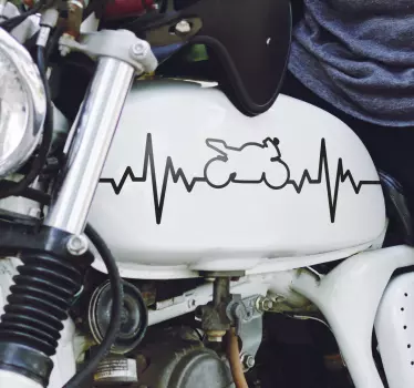 Adesivo moto battito cardiaco del motociclista - TenStickers