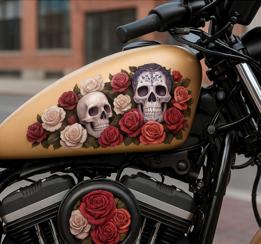 Adesivo per moto cavaliere di rose - TenStickers