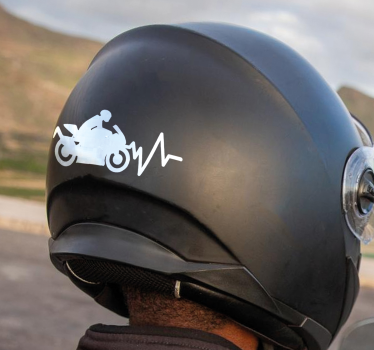 Adesivo per moto design del battito cardiaco della motocicletta - TenStickers