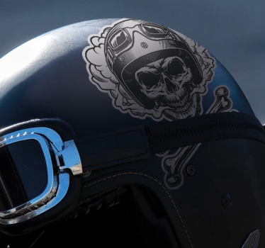 Adesivo per moto design dello scheletro della motocicletta - TenStickers