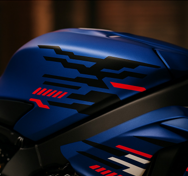 Adesivo per moto design futuristico rosso e nero - TenStickers