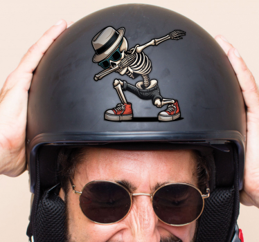 Adesivo per moto disegno del dab scheletrico - TenStickers