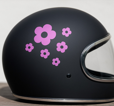 Adesivo per moto disegno di fiori semplici con nome - TenStickers
