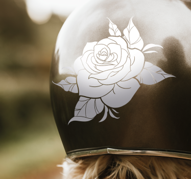 Adesivo per moto disegno di rosa selvatica - TenStickers