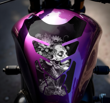 Adesivo per moto donna scheletro dipinta - TenStickers