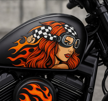 Adesivo per moto fanciulla con occhiali vintage - TenStickers