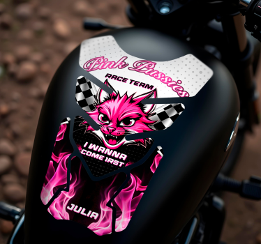 Adesivo per moto gatto rosa - TenStickers