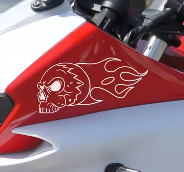 Adesivo moto kit teschi fiammeggianti - TenStickers