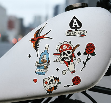 Adesivo per moto serbatoio tattoo - TenStickers