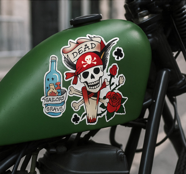 Adesivo per moto serbatoio verde - TenStickers