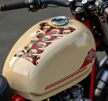 Adesivo per moto teschi e rose - TenStickers