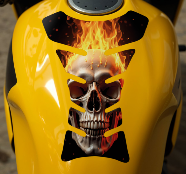 Adesivo per moto teschio fiammeggiante - TenStickers