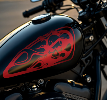 Adesivo per moto teschio nel fuoco - TenStickers