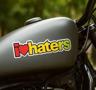 Adesivo per moto testo amore per gli hater - TenStickers