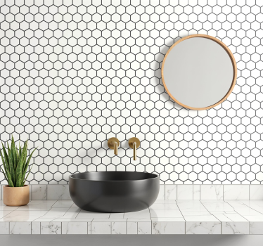 Adesivo per piastrelle esagono bianco - TenStickers