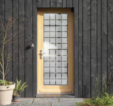 Adesivo per porta con geometrie quadrate - TenStickers