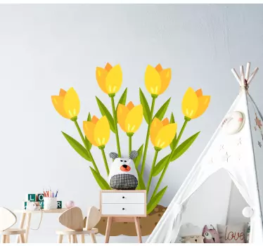 Adesivo per porta mazzo di fiori vivaci - TenStickers