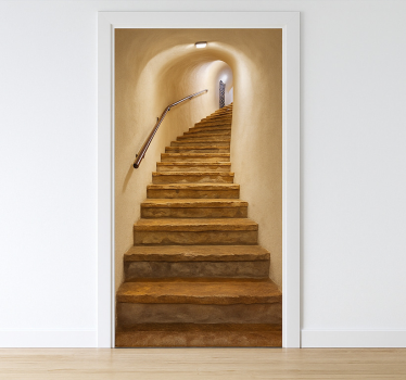 Adesivo per porta scale di caverna realistiche - TenStickers