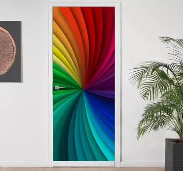 Adesivo per porta spirale colorata psichedelica - TenStickers