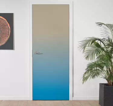 Adesivo per porta transizione gradiente elegante - TenStickers