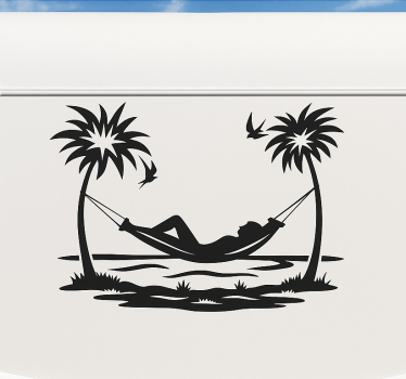 Adesivo per roulotte amaca vita da spiaggia - TenStickers