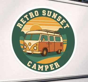 Adesivo per roulotte camper al tramonto retro - TenStickers