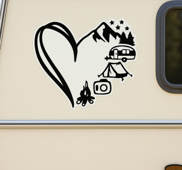 Adesivo per roulotte cuore d'avventura composito - TenStickers