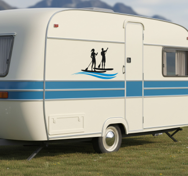 Adesivo per roulotte duo di paddleboarding attivo - TenStickers
