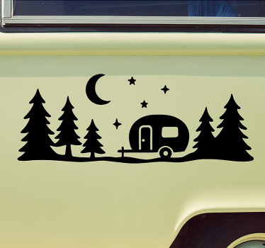 Adesivo per roulotte foresta e cielo notturno - TenStickers