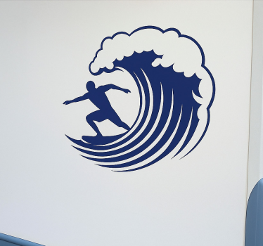 Adesivo per roulotte onde e surfista - TenStickers