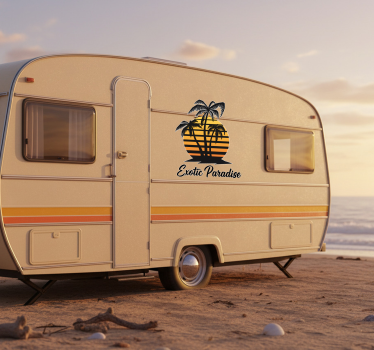 Adesivo per roulotte tramonto paradisiaco esotico - TenStickers