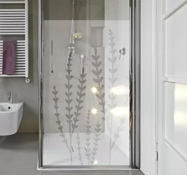 Adesivo per schermo doccia floreale traslucido - TenStickers