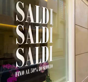 Adesivo per vetrina Adesivo per vetri con saldi - TenStickers