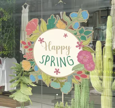 Vetrofania per vetrine felice primavera - TenStickers