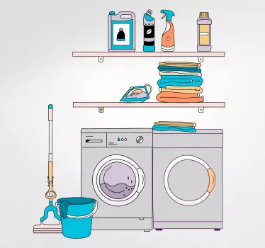Adesivo per vetrina Prodotti di lavanderia - TenStickers
