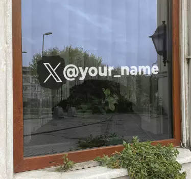 Vetrofania per vetrine simbolo X di Twitter personalizzato Simbol - TenStickers