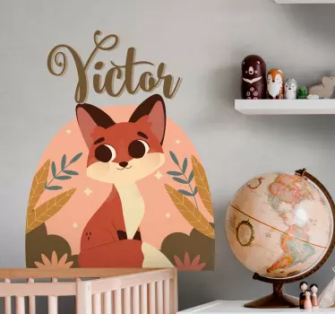 Adesivo cameretta neonato personaggio volpe amichevole - TenStickers